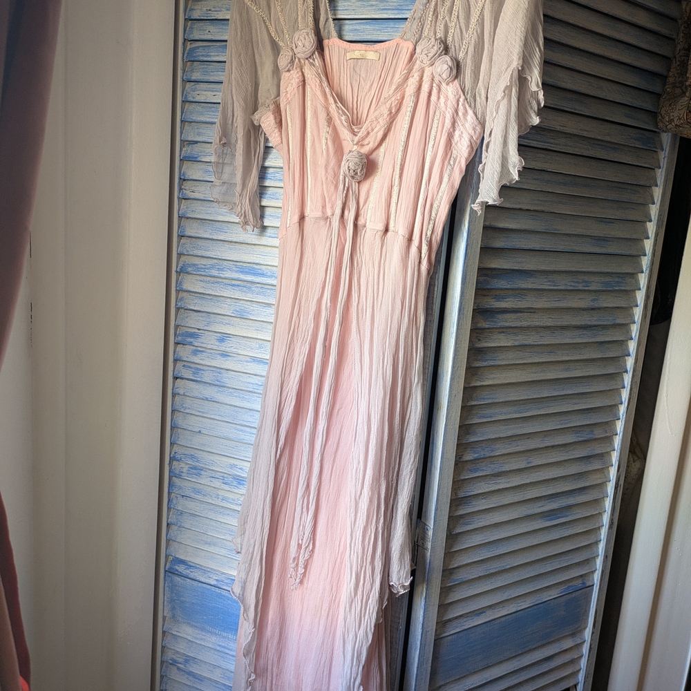 Nataya Soft Pink Midi Dress